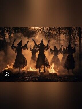 20"X27",Gothic Woodland Witches Canvas.